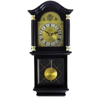 Bedford 26 " Chiming Pendulum Wall Clock Antique Mahogany Cherry Oak Wood Finish