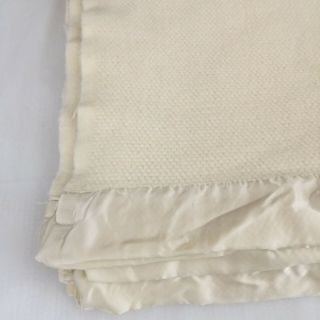 Ralph Lauren Acrylic Waffle Weave Thermal Blanket 90x84 Off White Vintage 2
