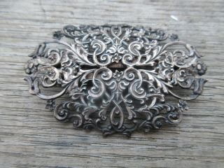Antique Sterling Silver Victorian Edwardian Civil War Era Pin Brooch 18g 3 5/8 "