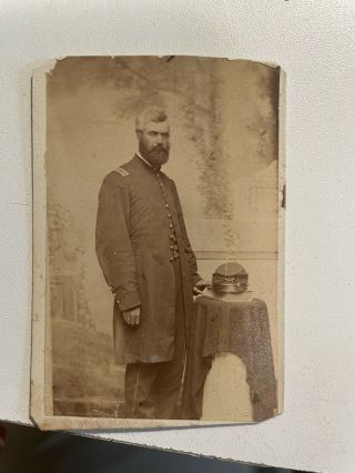 Antique 1860 Civil War Officer General Soldier Cdv Photo Union Military History