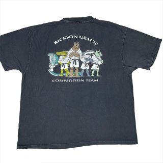 Vintage 90s Rickson Gracie Jiu Jitsu Competition Team Single Stitch T - Shirt Xl