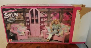 Vintage 1987 Mattel Barbie Sweet Roses 3 - Piece Wall Unit - Complete Box