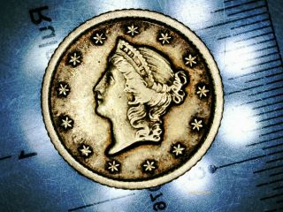 Gold Coin $1 Dollar U.  S.  Liberty Head 1853 - O