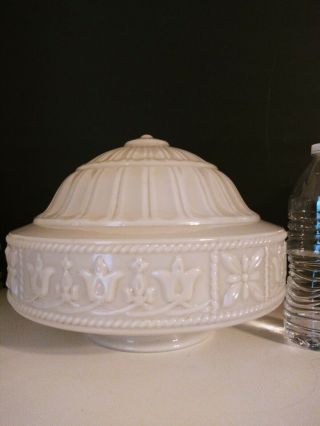 Vintage Antique Large 12 In White Glass Decorative Light Globe
