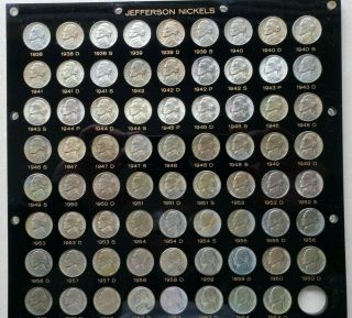 Jefferson Nickel Set 1938 - 1964 Pds (71 Coins) Set