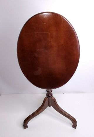 Vintage Bombay Company Tilt Top Oval End Side Table Cherry Wood