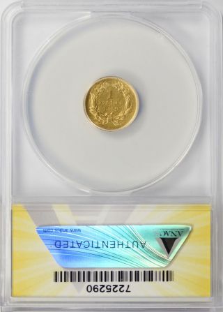 1856 Slanted 5 Type 3 G$1 Gold Dollar ANCAS AU55 2