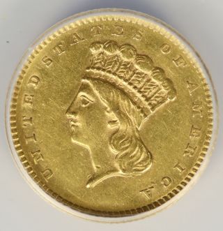 1856 Slanted 5 Type 3 G$1 Gold Dollar ANCAS AU55 3