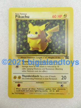 Pokemon 1999 Ivy Pikachu 1 Black Star League Promo Card Wotc