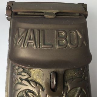 Vtg Brass Mail Box Std Usps Mail,  Door Or Side Of Door Hanger Lidded With Viewer