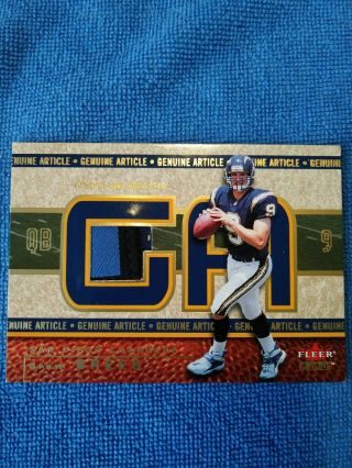 2002 Fleer Article Drew Brees Game Worn Jersey Tag Patch Ga - Db.  Low.
