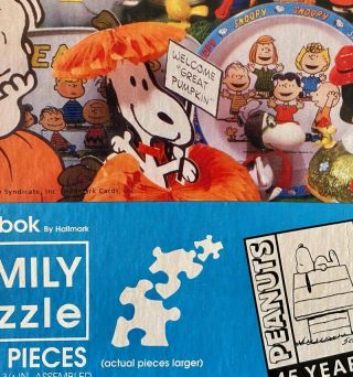 COMPLETE Springbok 1995 PEANUTS SNOOPY CHARLIE BROWN Family 500 PC Jigsaw Puzzle 3