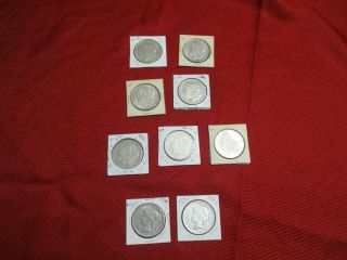 9 Old Silver Dollars (7 Morgan & 2 Peace Dollars) In Vg To