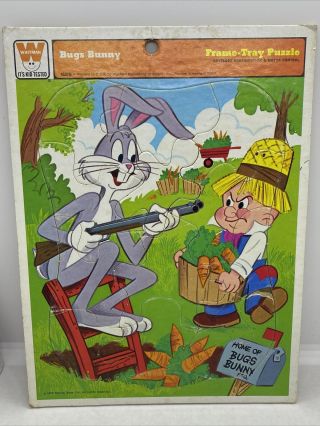 Whitman Frame - Tray Puzzle Bugs Bunny & Elmer Fud 1976