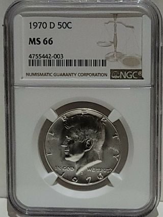 1970 - D Kennedy Half Dollar Ngc Gem Uncirculated Ms66 Almost Ms67