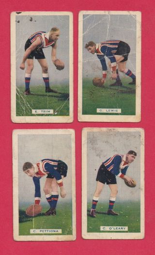 1935 Hoadleys Vfl Cards: Footscray (bulldogs) X 4