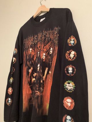 Vintage Cradle Of Filth Shirt Rare 1990s Future Assasin Longsleeve Sz L