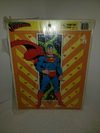 Vintage Golden Superman Frame Tray Puzzle Dc Comics 1989