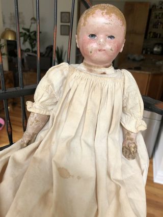 ANTIQUE MARTHA CHASE OIL CLOTH DOLL 13 inches Adorable Baby :) 2