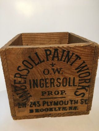 Antique Vintage Old Wood Wooden Box Crate Postage Stamps Brooklyn Ny