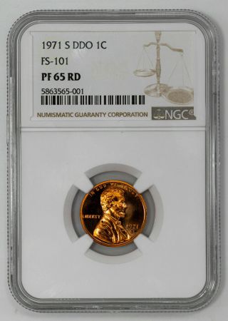 1971 S Ddo Proof Lincoln Memorial Cent 1c Ngc Certified Pf 65 Rd Red Fs - 101 (001