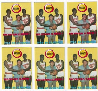 10 - 1984 - 85 Houston Rockets Pocket Schedules - Olajuwon Rookie Year - Ex - Mt