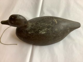 Vintage Wood Duck Decoy Movable Head Glass Eyes Signed
