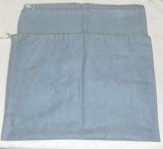 2 Lg Anti - Tarnish Sterling Silver Storage Bags Cloth Drawstring No Polishing Vtg