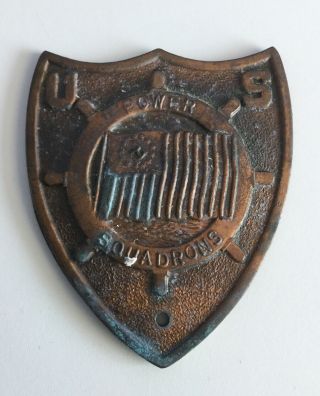 Antique Vintage Us Power Squadrons Car Grille Badge Emblem Metal Coast Guard