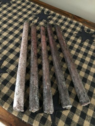 9 3/4” Antique,  Primitive,  Early Lighting Hand Made Tallow Candles 2