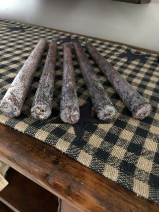 9 3/4” Antique,  Primitive,  Early Lighting Hand Made Tallow Candles 3