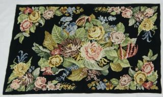 Vintage French Flowers Picture Cross Stitch Tapestry Wall Hanging Panel 146x89cm