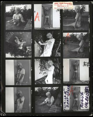 60s Bunny Yeager Pin - Up Contact Sheet 12 Frames Of Cindy Lee Mod Cutie Signed Nr
