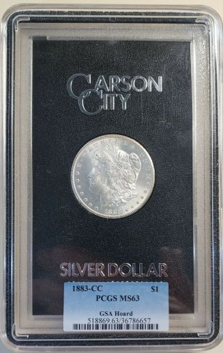 1883 - Cc $1 Morgan Silver Dollar Pcgs Ms63 Gsa Hoard