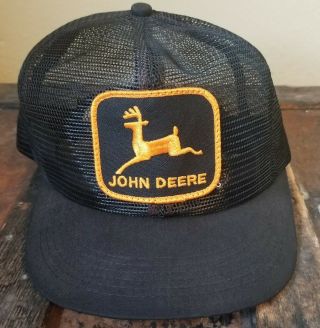 Vintage John Deere Full Mesh Snapback Trucker Cap Hat Patch K Products Made Usa
