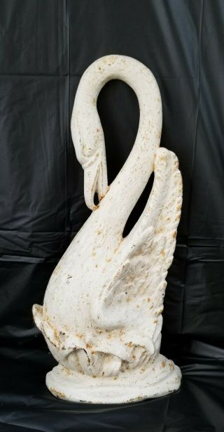 Antique Cast Iron Swan Doorstop National Foundry 15 Inches Early 1900 S