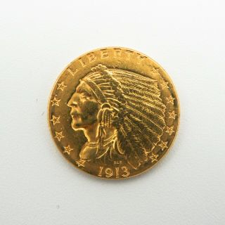 1913 Indian Head Gold $2.  50 Quarter Eagle Early Gold Coins Nc41