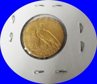 1914 US Indian Head Quarter Eagle Gold Coin - $2.  50 Dollar ($2 1/2) 3