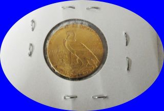 1914 US Indian Head Quarter Eagle Gold Coin - $2.  50 Dollar ($2 1/2) 4