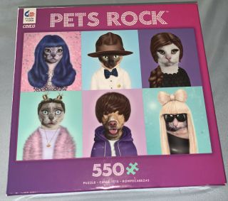 Ceaco Pets Rock 550 Piece Puzzle Cat Dog Pop Stars Music Celebrity