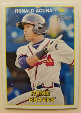 Ronald Acuna 2016 Topps Heritage Minor League Minors Rc Rookie Braves 165