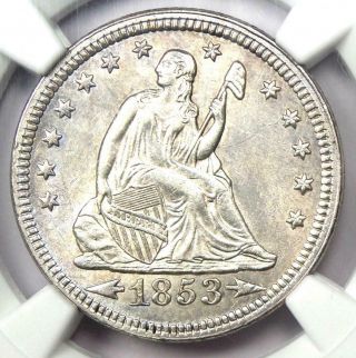 1853 Arrows & Rays Seated Liberty Quarter 25C - NGC AU Details - Rare Coin 5