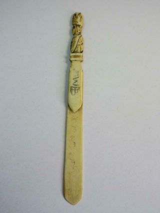 Antique Napoleonic Prisoner Of War Carved Bovine Bone Bookmark