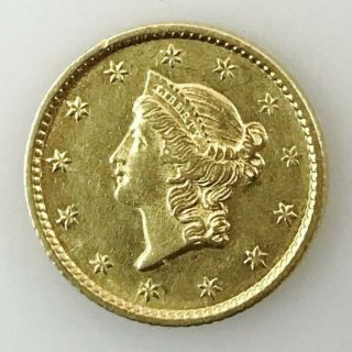 1853 Gold One Dollar Type 1 Liberty Head Au,