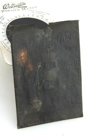 Antique Wellington Extinction Exposure Light Meter,  With Wallet