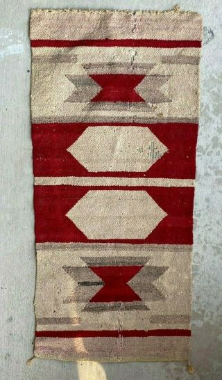Very Old Antique Navajo Indian Native American Rug 16 " X35 "