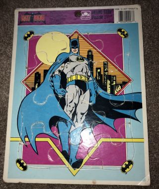 1989 Batman Golden Frame - Tray Puzzle Dc Comics Vintage