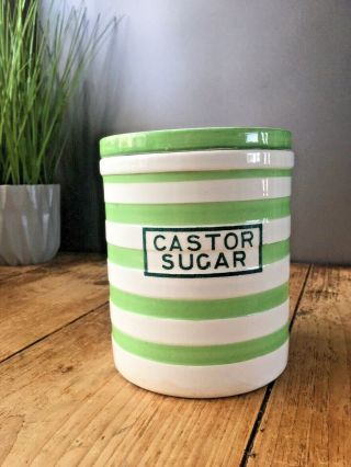 Antique Maling Evergreen Castor Sugar Storage Jar Pot Canister Vintage Cetem
