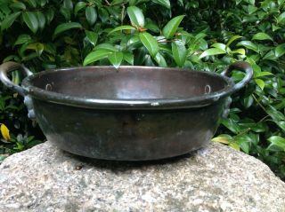 Wonderfully Patinated Vintage Copper Jam / Preserve Pan