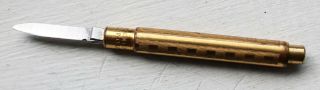 Antique Eagle Pencil Co.  " Automatic " Brass Gravity Pencil Sharpener Pen Knife